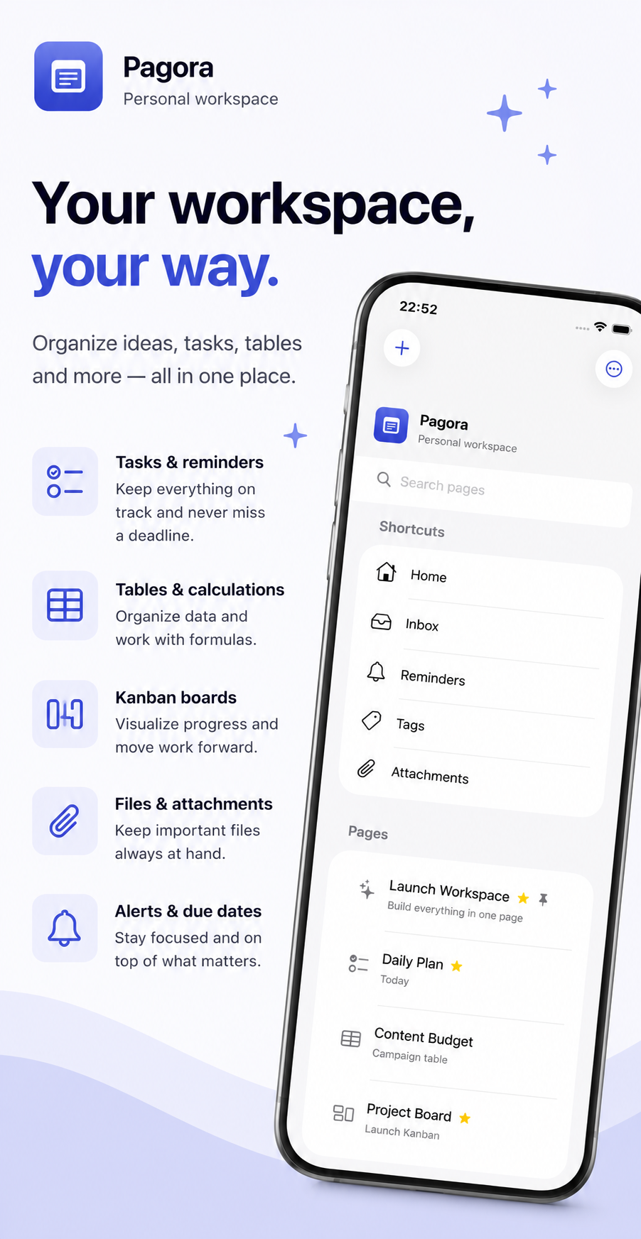 Pagora app preview on iPhone